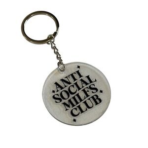 Anti Social Milfs Club Round Keychain Acrylic Charm